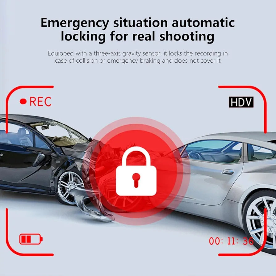 TriView 3-Cam Car Recorder | 1080P HD | Night Vision | WiFi | Ultra-Wide Angle