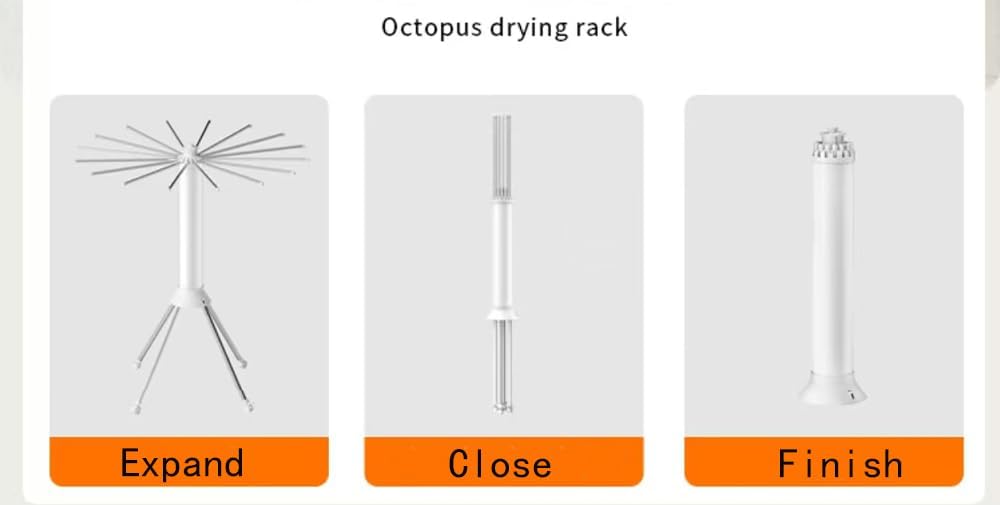 360° Rotating Retractable Octopus Clothes Rack – Extendable, Foldable, Movable with Rollers