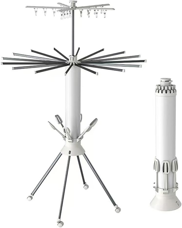 360° Rotating Retractable Octopus Clothes Rack – Extendable, Foldable, Movable with Rollers