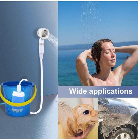 Portable Camping Shower Pump – Rechargeable Outdoor Shower Head for Hiking, Travel, Car & Pet Cleaning