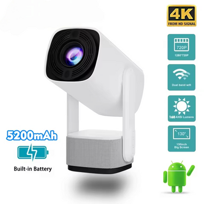 Portable Projector 4K 1080P Smart Video Home Theater