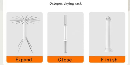 360° Rotating Retractable Octopus Clothes Rack – Extendable, Foldable, Movable with Rollers