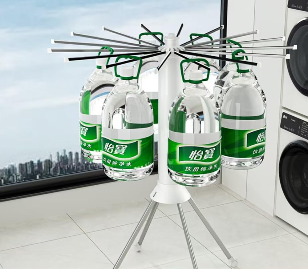 360° Rotating Retractable Octopus Clothes Rack – Extendable, Foldable, Movable with Rollers