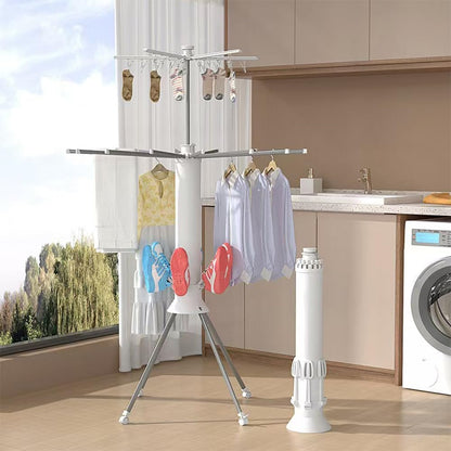 360° Rotating Retractable Octopus Clothes Rack – Extendable, Foldable, Movable with Rollers