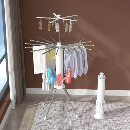 360° Rotating Retractable Octopus Clothes Rack – Extendable, Foldable, Movable with Rollers